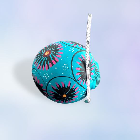 *Beautiful* Day of The Dead Blue Pink Hand Painted Sugar Skull Mexico Floral 3” - Picture 9 of 16